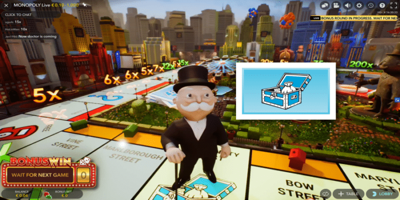 Mr Monopoly in Monopoly live casino game.